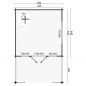 Preview: Grundriss Gartenhaus Leeds 58mm 440x440+290cm Terrasse