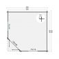 Preview: Grundriss 5 Eck Gartenhaus Nilsson 44mm 350x350cm