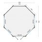 Preview: Grundriss 8 Eck Gartenhaus Lynn 44mm 378x378cm