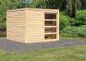 Preview: Karibu Massivholzsauna Saunahaus Cuben mit Vorraum | 276x276 cm | Wandstärke 38mm