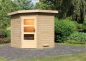 Preview: Karibu Massivholzsauna Saunahaus Pekka 196x196 cm | Wandstärke 38mm