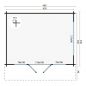 Preview: Grundriss Gartenhaus Blackpool 440x340+90cm