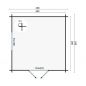 Preview: Grundriss Gartenhaus Bodine 298x298cm