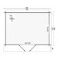 Preview: Grundriss Gartenhaus Dyre 40mm 400x300+40cm