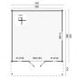 Preview: Grundriss Gartenhaus Emiel 44mm 500x500+170cm Vordach