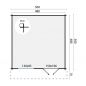 Preview: Grundriss Gartenhaus Hendrick 44mm 500x500+70cm Vordach