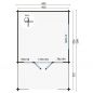 Preview: Grundriss Gartenhaus Ipswich 58mm 440x440+223cm Terrasse