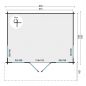 Preview: Grundriss Gartenhaus Lory 44mm 435x350+120cm