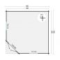 Preview: Grundriss 5 Eck Gartenhaus Lotte 44mm 400x400cm