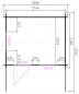 Preview: Grundriss Gartenhaus Timeo 28mm 300x250cm + Vordach 20cm