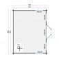Preview: Grundriss Gartenhaus Arne 28mm 450x350cm