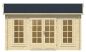 Preview: Ansicht Frontseite Gartenhaus Arne 28mm 450x350cm