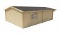 Preview: Seitliche Ansicht von Hinten Gartenhaus Ballyragget 70mm 595x800+140cm Vordach
