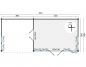 Preview: Grundriss Gartenhaus Big Ben 70mm 930x400cm