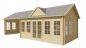 Preview: Seitliche Ansicht von Vorne Gartenhaus Big Ben 70mm 930x400cm