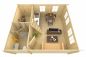Preview: Etage 1 Gartenhaus Blockhaus Berlin 44mm 490x600cm