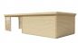 Preview: Seitliche Ansicht von Hinten links Gartenhaus Casper 58mm 400x900cm