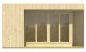 Preview: Ansicht Frontseite Gartenhaus Elin 19mm 477x351cm