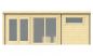 Preview: Ansicht Frontseite Gartenhaus Flow 40mm 595x400cm