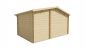 Preview: Seitliche Ansicht von HintenGartenhaus Fraga 34mm 450x300 + 50cm Vordach