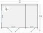 Preview: Grundriss Gartenhaus Fraga 34mm 450x300 + 50cm Vordach