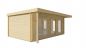 Preview: Seitliche Ansicht von Vorne Gartenhaus Hildegard 44mm 670 x 480cm