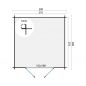Preview: Grundriss Gartenhaus Jörgen 28mm 290x290cm