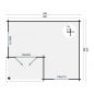 Preview: Grundriss Gartenhaus Johan 34mm 500x410cm