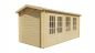 Preview: Seitliche Ansicht von Vorne Gartenhaus Justine 40mm 500x250cm