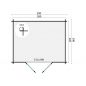 Preview: Grundriss Gartenhaus Klair 28mm 300x240cm