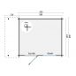 Preview: Grundriss Gartenhaus Lars 28mm 420x260cm