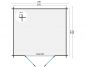 Preview: Grundriss Gartenhaus Mila 28mm 290x260cm