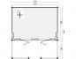 Preview: Grundriss Gartenhaus Olaug 44mm 550x598cm
