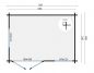 Preview: Grundriss Gartenhaus Philip 40mm 350x250cm