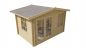 Preview: Seitliche Ansicht von Vorne Gartenhaus Philip 40mm 350x250cm