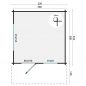 Preview: Grundriss Gartenhaus Riho 40mm 320x320+120cm Vordach