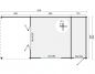 Preview: Grundriss Gartenhaus Sibella 44mm 850x420cm