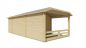 Preview: Seitliche Ansicht von Hinten Gartenhaus Sibella 44mm 850x420cm