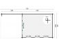 Preview: Grundriss Gartenhaus Skeg 44mm 720x340cm