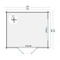 Preview: Grundriss Gartenhaus Skov 28mm 350x300cm