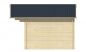 Preview: Ansicht Rechte Seite Gartenhaus Skyler 28mm 500x320 + 100cm Vordach