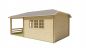 Preview: Seitliche Ansicht von Vorne Gartenhaus Torkel 44mm 700x420cm
