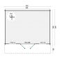 Preview: Grundriss Gartenhaus Viggo 28mm 500x400+100cm Vordach