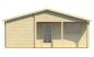 Preview: Ansicht Frontseite Gartenhaus Wochenendhaus Ardee 70mm 817x700cm