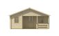 Preview: Ansicht Frontseite Gartenhaus Wochenendhaus Kay 70mm 595x800cm