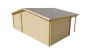 Preview: Seitliche Ansicht von hinten Gartenhaus Wochenendhaus Ollie 70mm 498x731cm