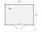 Preview: Grundriss Gerätehaus Gartenhaus Murcia 34mm 400x300 + 70cm Vordach