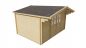 Preview: Seitlich Ansicht von Vorne Gerätehaus Gartenhaus Murcia 34mm 400x300 + 70cm Vordach
