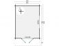 Preview: Grundriss Gartenhaus Pamplona 34mm 300x400 + 70cm Vordach