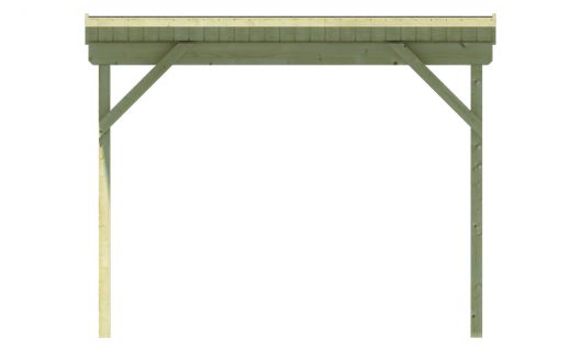 Ansicht Rückseite Gartenhaus-Anbau Schleppdach150x175cm
